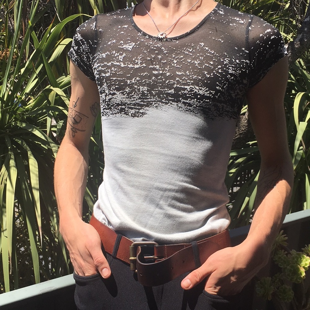 All Saints sheer mesh gradient t-shirt US sz 2